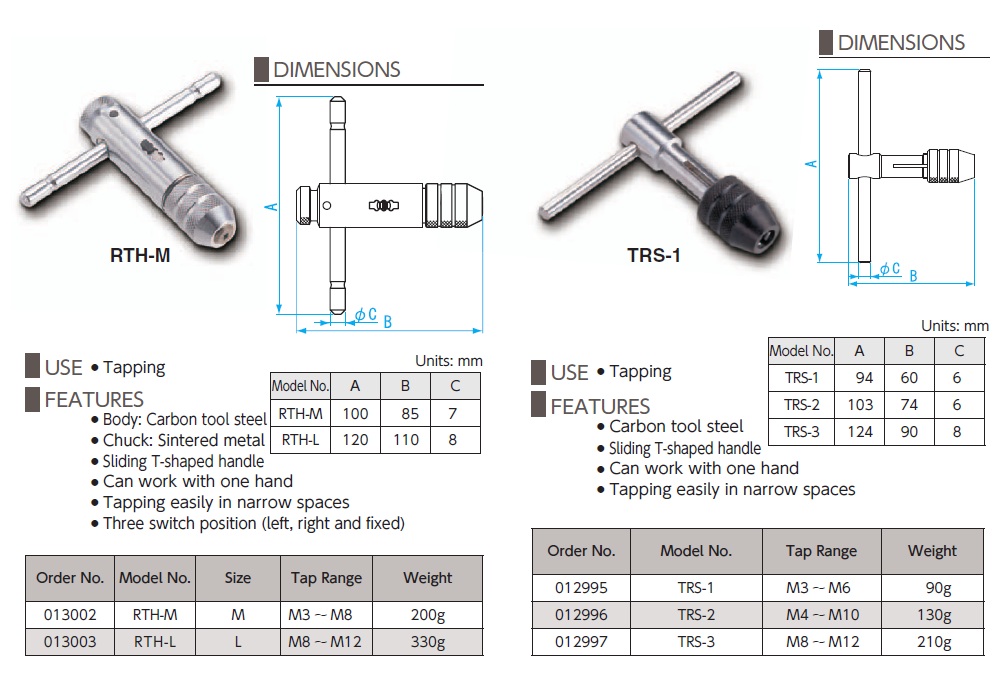 Ichiban Precision Sdn Bhd SK SK THANDLE RATCHET TAP WRENCH, TAP WRENCH